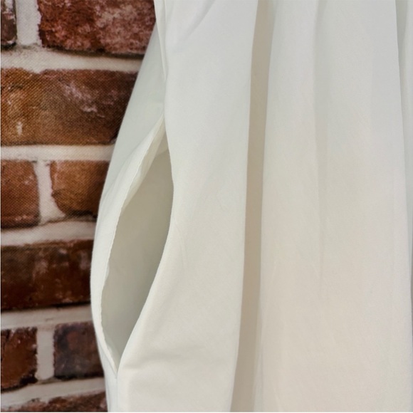 Abercrombie & Fitch Mini ruched puff sleeve smocked Dress white flowy A&F M - Picture 7 of 10